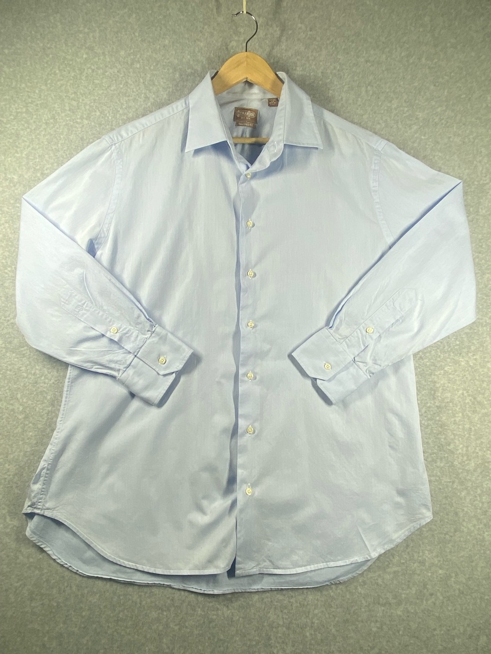 Gitman Bro shirt men’s 17 1/2 33 tailored fit long Sleeve blue made USA elegant